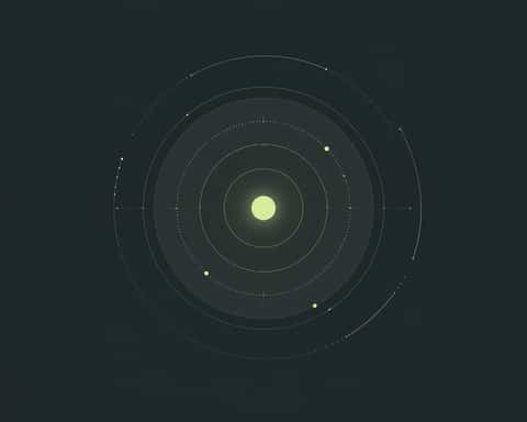 Abstract concentric orbital rings around a single luminous point, suggesting one clear point of contact.